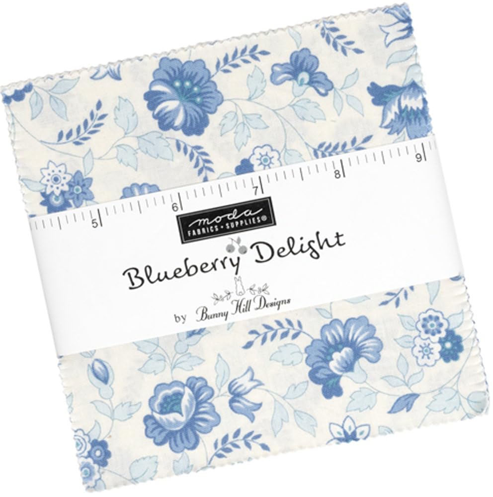 Blueberry Delight Charm Pack by Bunny Hill Designs; 42-5" Precut Fabric Quilt Squares