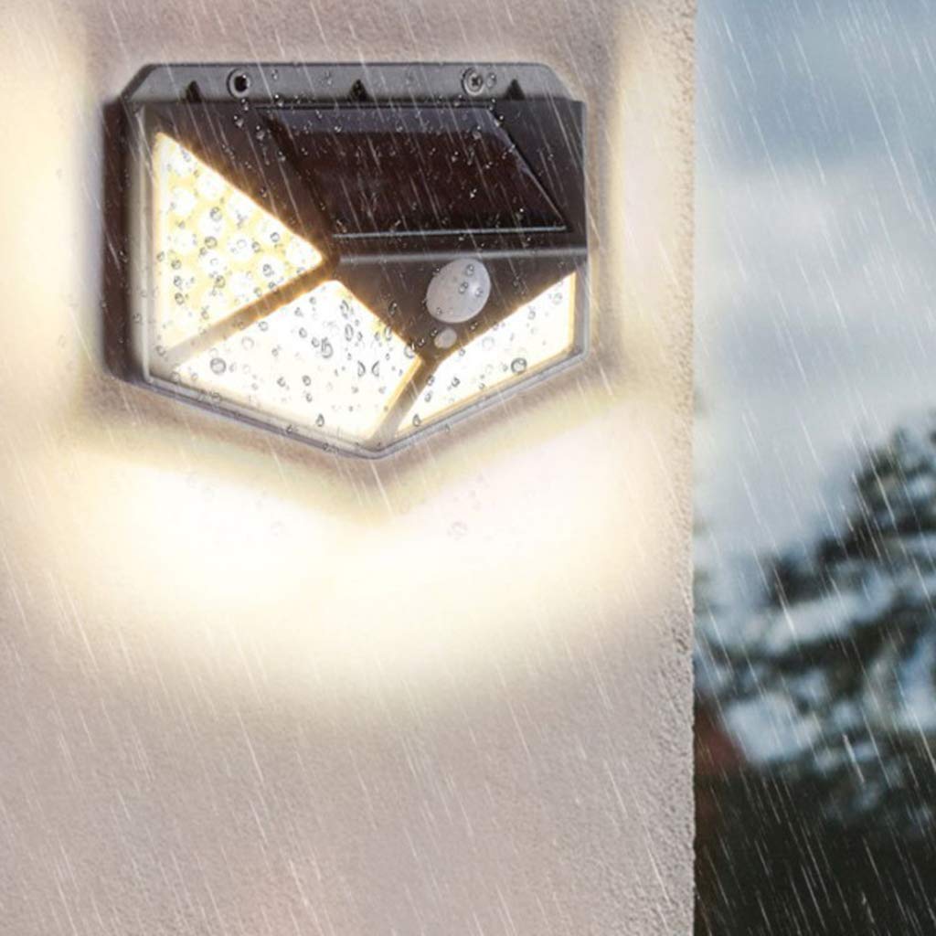 Fenteer Solar lamba 100 LED PIR hareket sensörlü dış duvar lambası IP65 bahçe teras - 1 adet