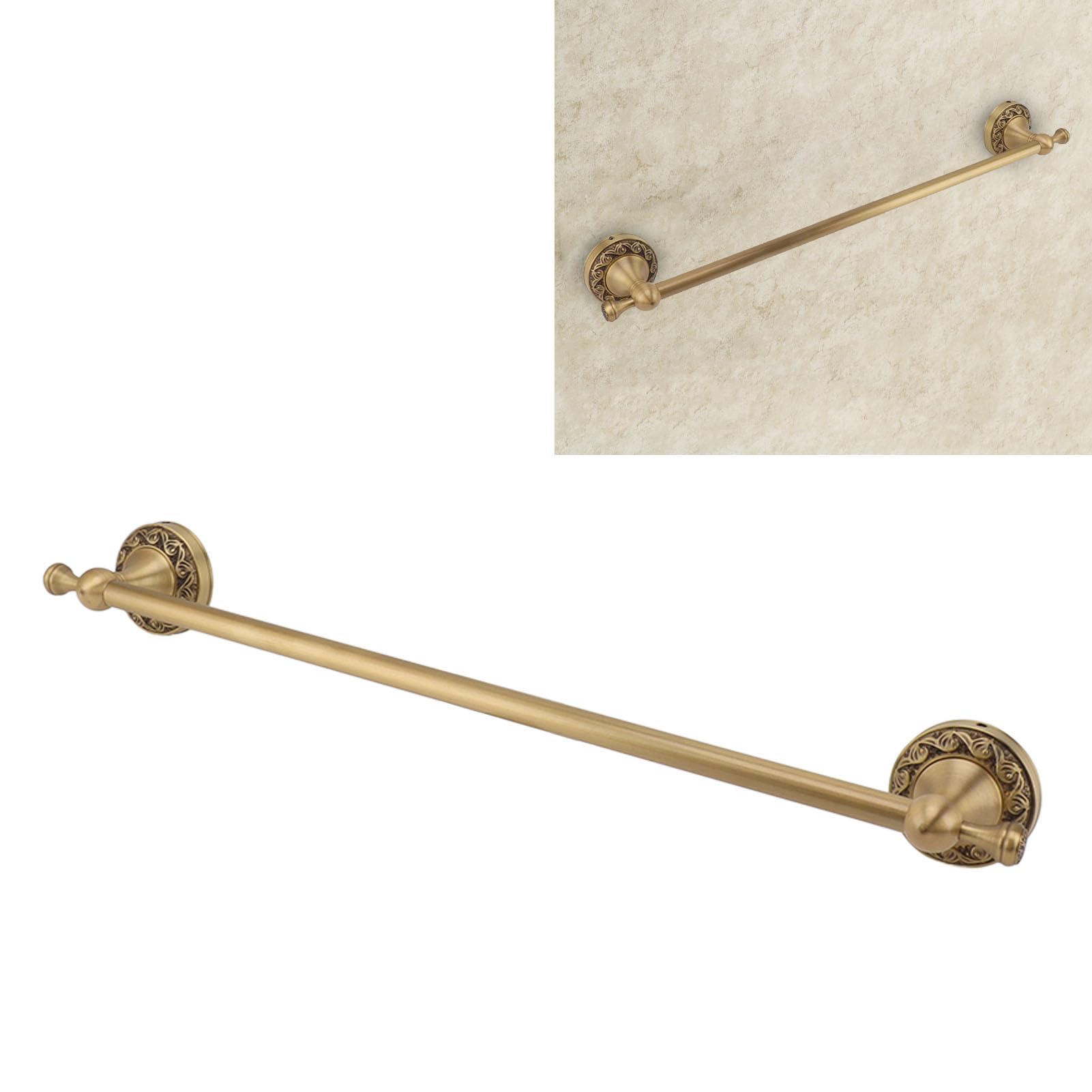 Cyrank Toallero De Mano para Baño, Soporte para Toallero De Baño De Hierro Rústico Montado En La Pared De 19,7 Pulgadas con Tornillos, Llave Hexagonal para Cocina Casera(Negro)
