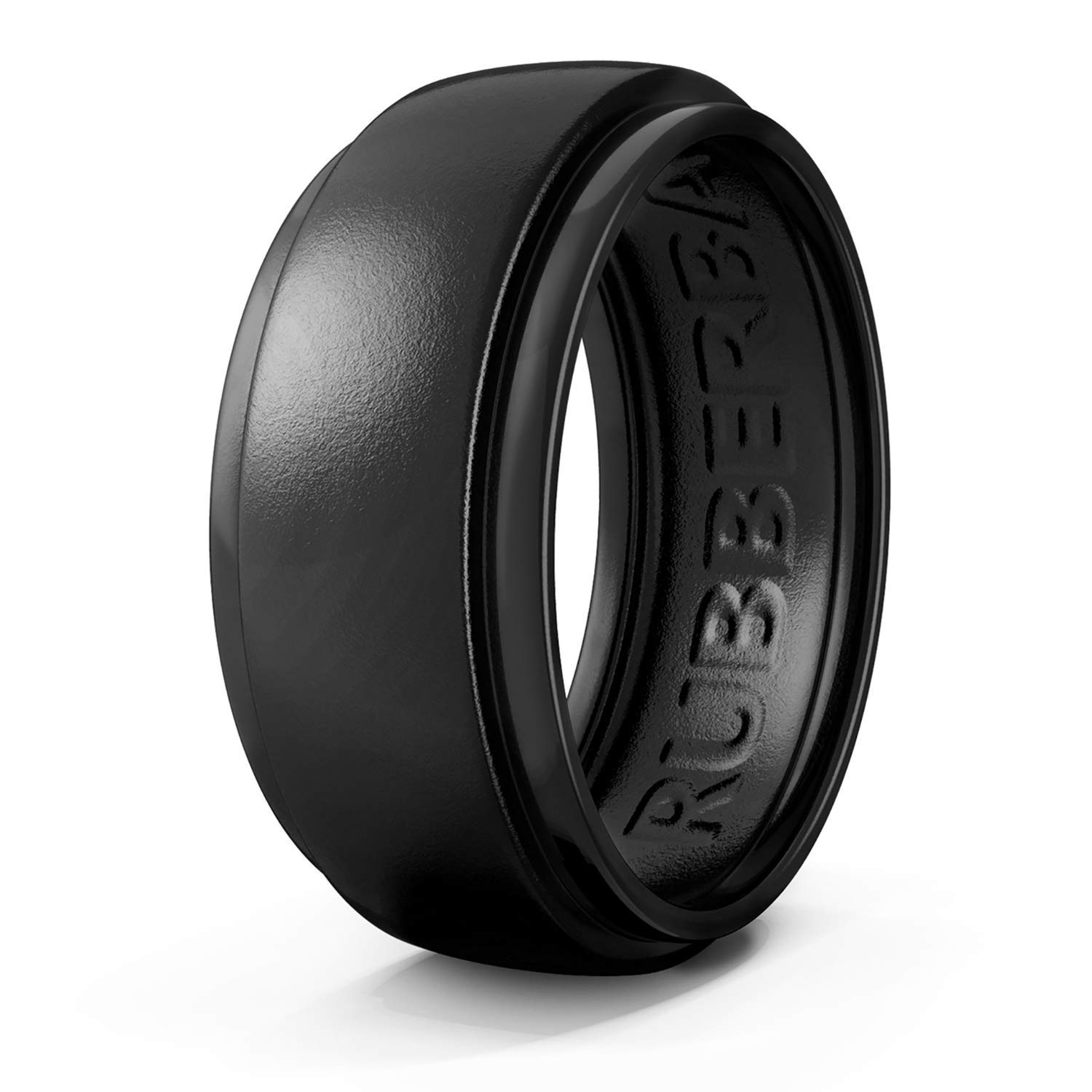 Bandito 9mm Metallic Silicone Wedding Ring For Men - Active Lifestyle Rubber Band, Medical Grade