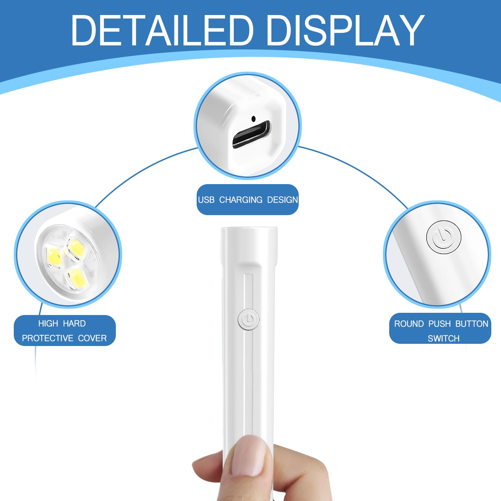 Sulives Portable Mini UV Nail Lamp for Gel Nails - White, Sleek, Lightweight, Travel-Friendly, DIY at Home - Image 3