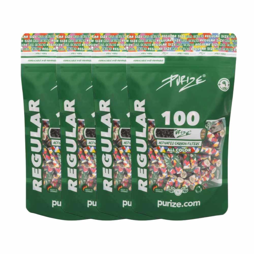 400 PURIZE® Regular Size 9mm Aktivkohlefilter (AllColour)
