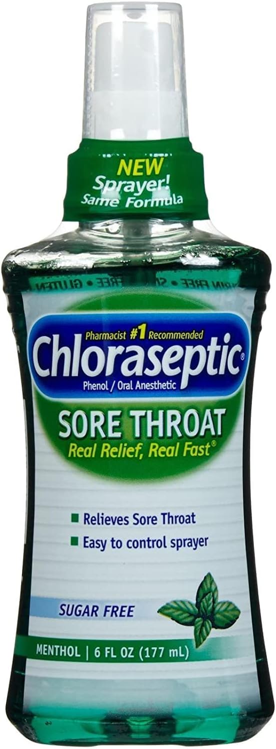 Sore Throat Spray, Menthol, 6 oz