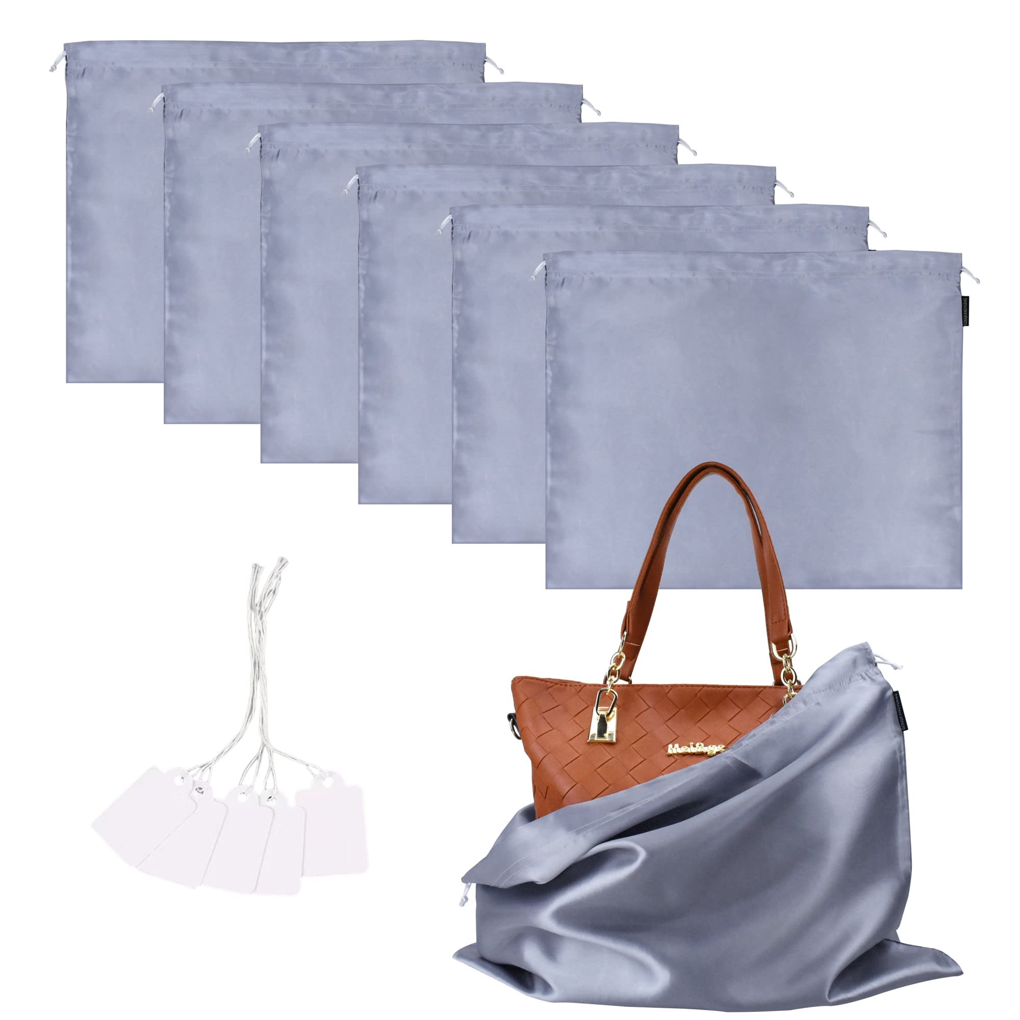 4 Stück Satin Staubbeutel Mit Kordelzug – 40x30 Cm, Weiß, Staubdicht & Waschbar Für Handtaschen & Schuhe