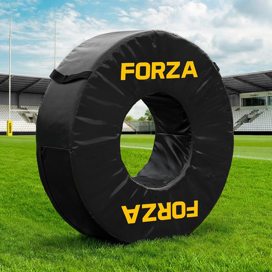 FORZA Rugby Tackle Tube – Rugby Tackle Bag with Heavy Duty 615gsm Outer, Foam Core & Carry Straps – Junior, Youth or Senior Training Tube