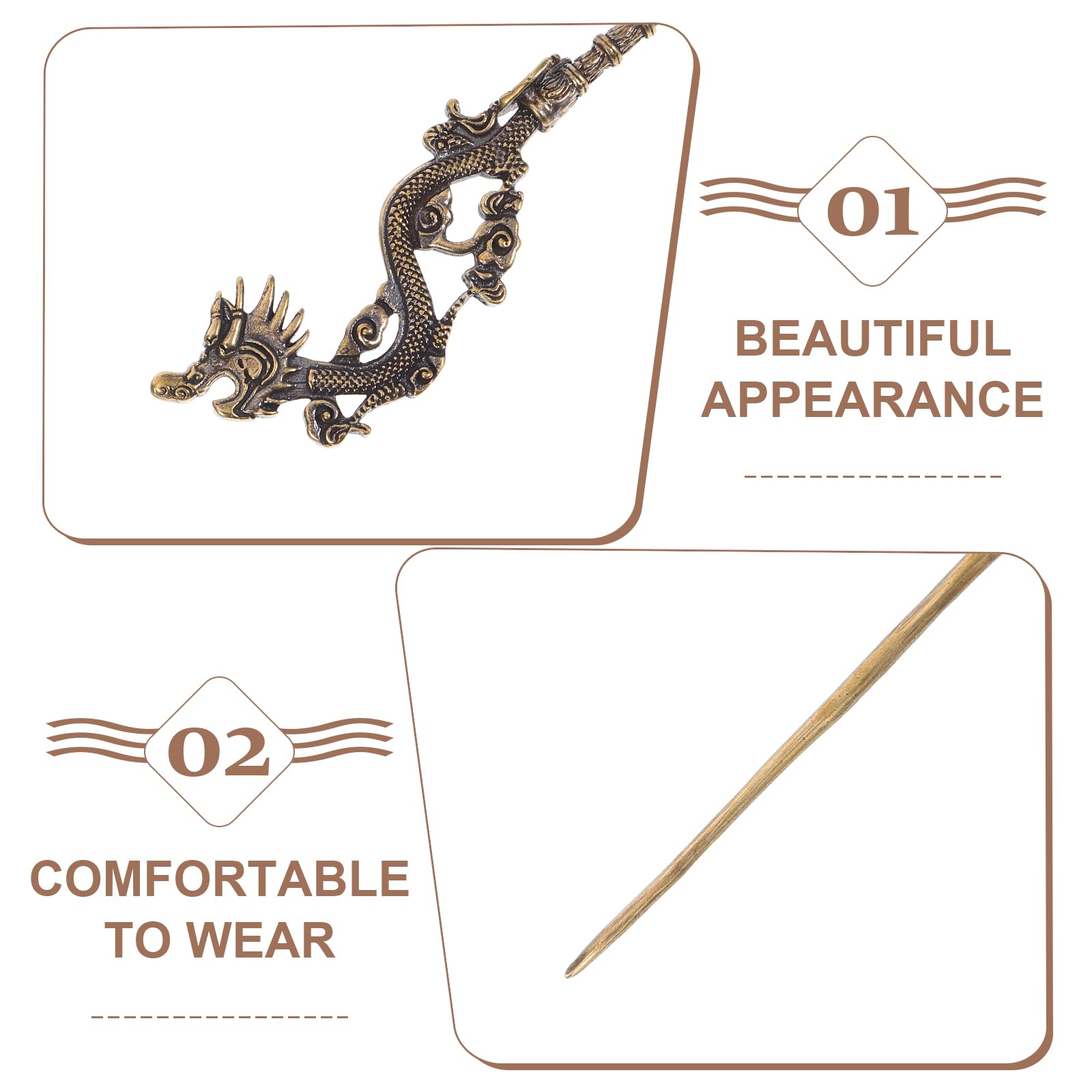 Épingle à Cheveux Dragon En Résine Rétro - Barrette Forte Adhérence Unique Pour Femmes Et Filles