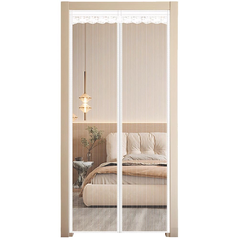 Armo® Heavy Duty Door Magnetic Screen Fly Bug Mosquito Insects Screen Mesh Magnetic Automatic Close Door Fly Screen 210CM X 90CM (White)