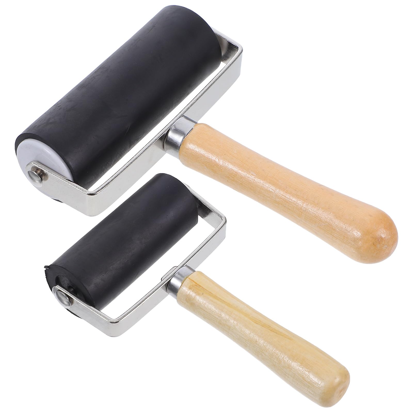 Beaupretty 2pcs Rubber Ink Roller Set for Printmaking Crafts, 10cm and 6cm Craft Roller Tool for Ink Application, DIY Art Stamping and Vinyl Flooring Tools
