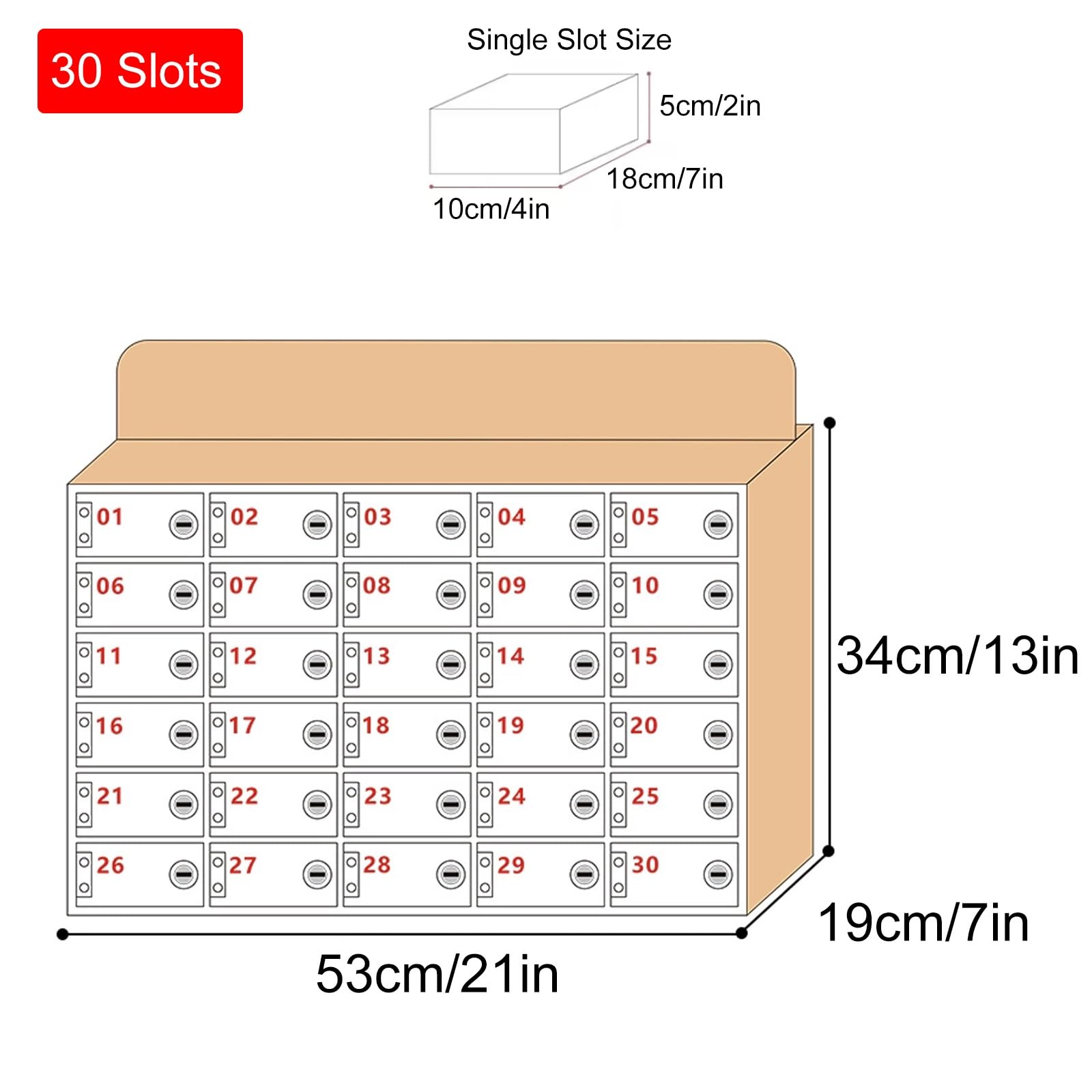 Casier de téléphone portable en bois acrylique avec 930 emplacements de serrure et clés – Armoire de rangement pour bureau, salle de classe, laboratoire – 53 x 19 x 34 cm