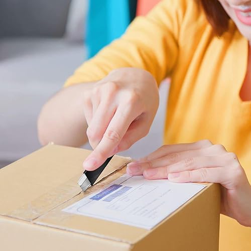 Miniatura 2 de DIYSELF Cortadores de caja, paquete de 12 cuchillos utilitarios de construcción de metal, cortador de caja retráctil, mini cortador de caja,
