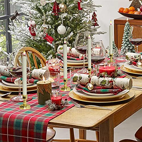Image of Wondise Flameless Window Candles with Remote & Timer Christmas Decoration, 11 Inches Battery Operated 3D Wick with Purple Yellow Light, 6 Pack Gold Plastic Holder and Suction Cups Included
