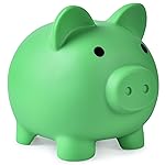 PJDRLLC Large Piggy Bank, Unbreakable Plastic Money Bank, Coin Bank for Girls and Boys, Large Size Piggy Banks, Practical Gifts for Birthday, Easter, Christmas (Green)