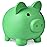 PJDRLLC Large Piggy Bank, Unbreakable Plastic Money Bank, Coin Bank for Girls and Boys, Large Size Piggy Banks, Practical Gifts for Birthday, Easter, Christmas (Green)