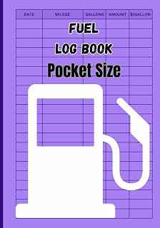 Fuel Log Book Pocket-Size: up to 2,400 records | Enclude Date, Milege, Gallons, Amount and $/Gallon