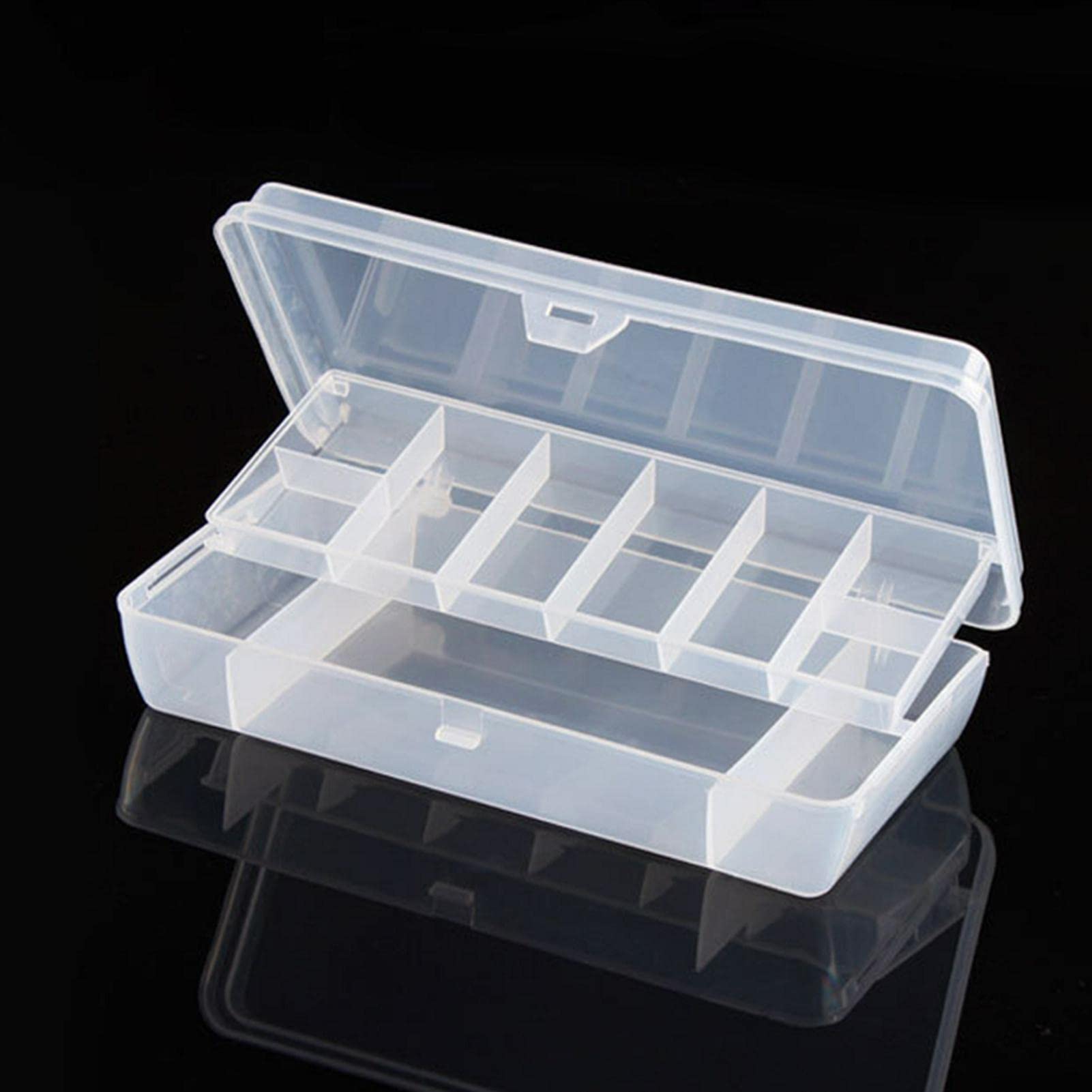 Confezione Da 2 Scatole Porta Attrezzi Da Pesca, Trasparenti, 6 Scomparti, Per Esche, Ganci E Viti – 20.8×11.8×3.3 Cm - 4