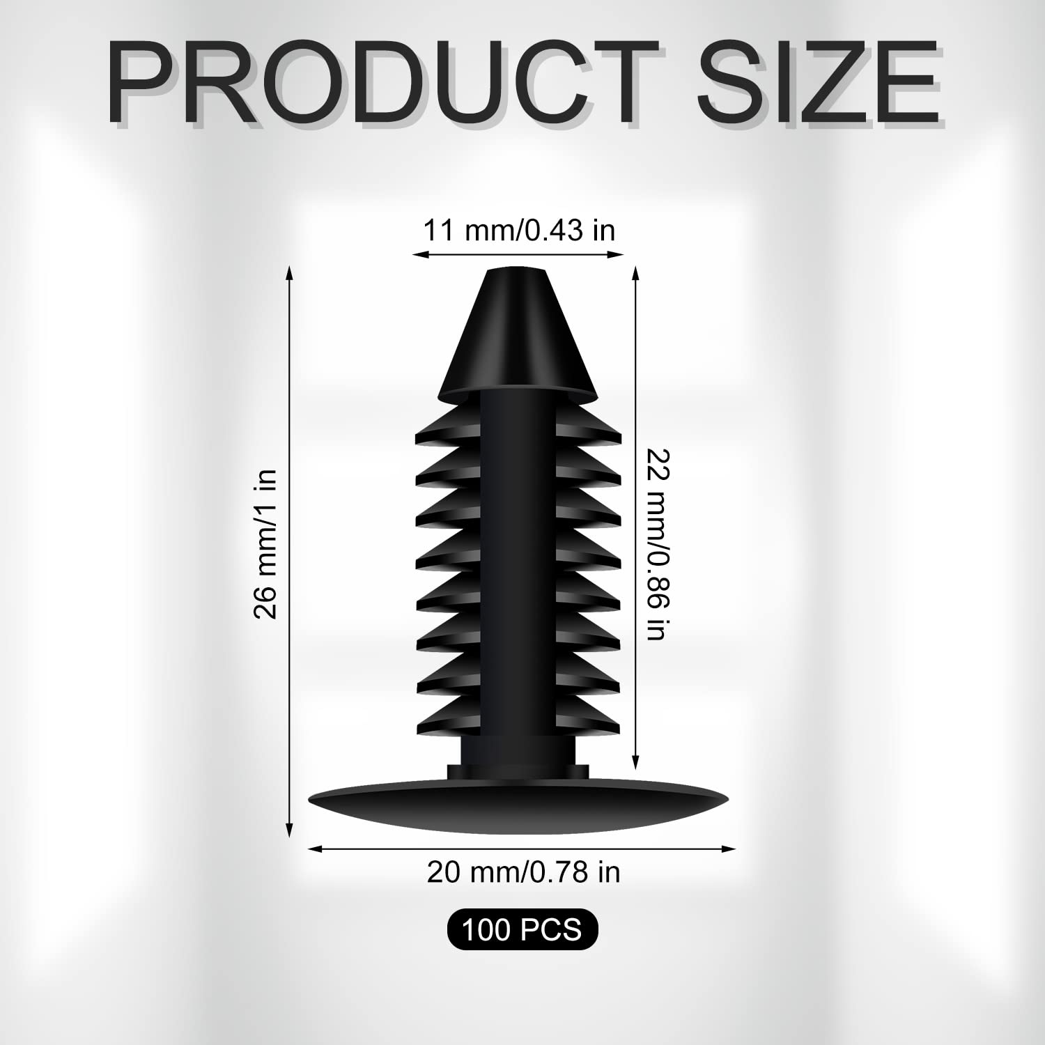 100pcs Honeycomb Pins, Honeycomb Laser Bed Clamps Fixing Needle Laser Engraver Accessories for 11mm Honeycomb Grid Replaces Honeycomb Laser Bed Accessories (Black) - 2