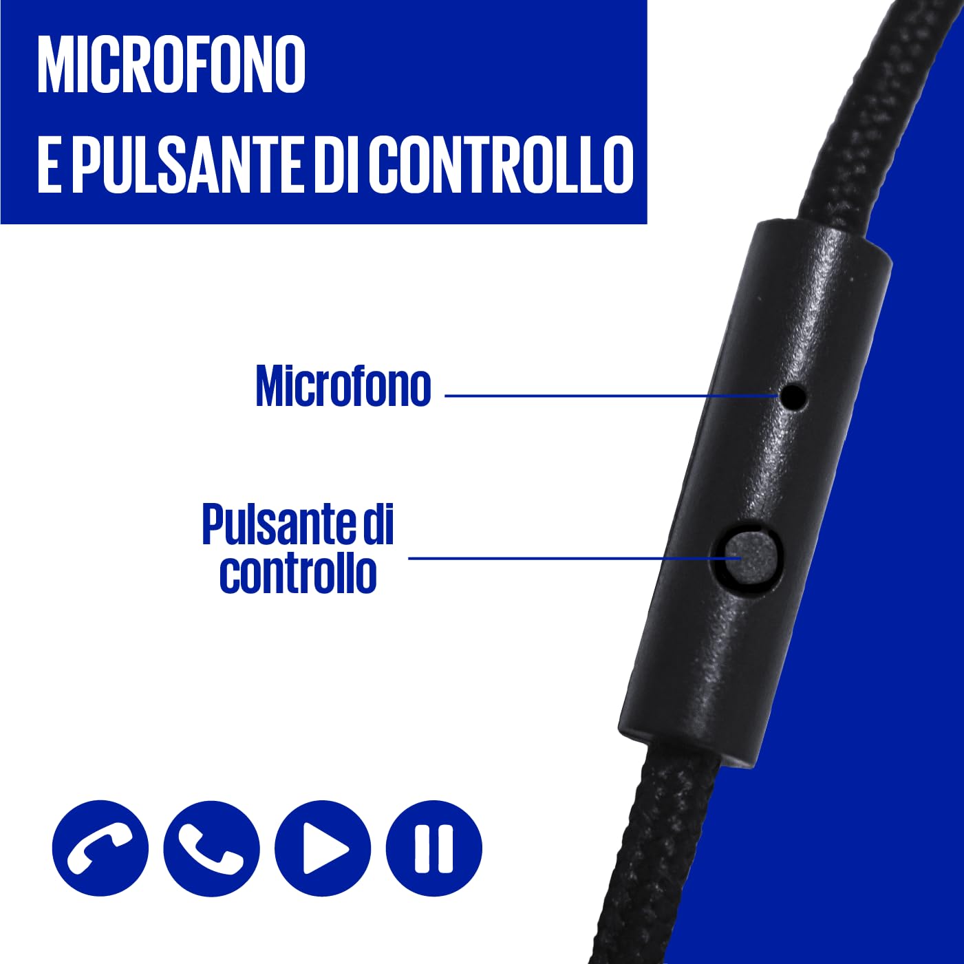 TECHMADE CUFFIE INTER CON MICROFONO INCORPORATO | COMPATIBILE CON PC, SMARTPHONE E CONSOLLE