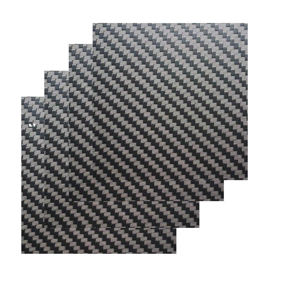 Płyta z włókna węglowego, Arkusz z włókna węglowego, 100% 3K, matowy, wiele rozmiarów, opakowanie 4 sztuki(150x150x0.8mm)