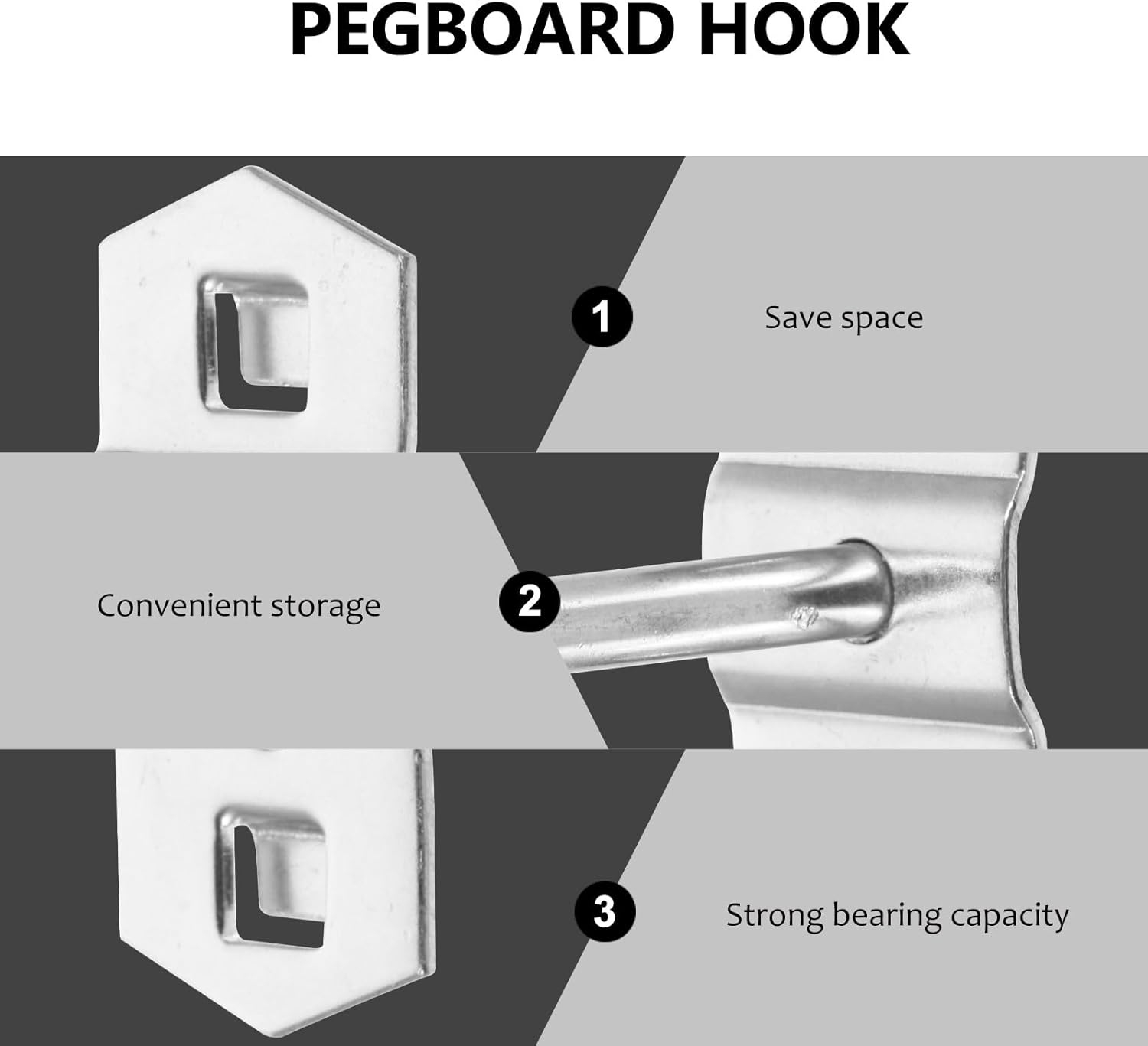 UKCOCO 12 Pcs Tool Hook Wrench Hooks Square Hole Hooks Flat Bottom Wok Display Pegboard Hook Shelf for Cabinet Peg Board Hooks for Hanging Wall Grid Accessories Storage Hook Shelves Iron
