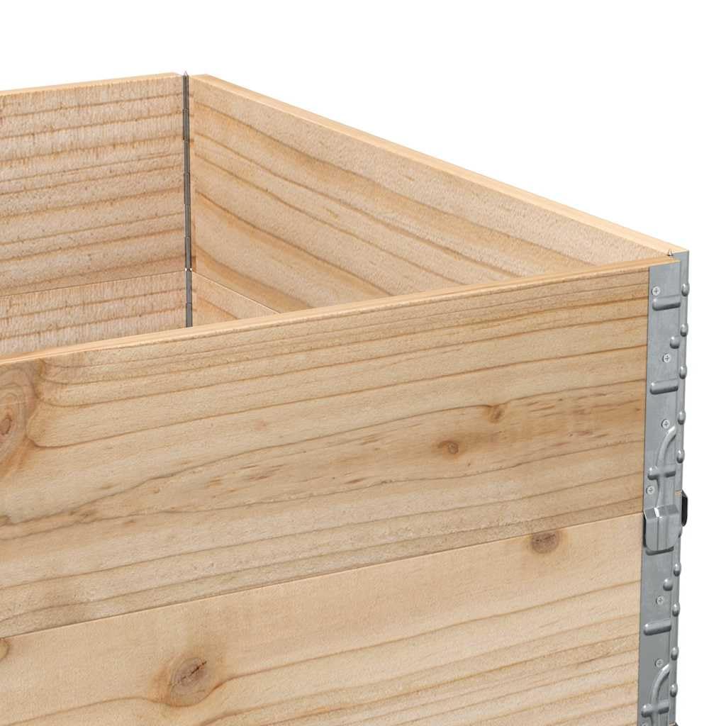 vidaXL Paretali per Pallet 2 pz 120x80 cm in Legno Massello di Pino, sponda per Pallet, Telaio impilabile per Pallet, Bordo per Pallet in Legno