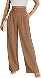 LILLUSORY Wide Leg Dress Pants Women's High Waisted Dressy Trousers Toffee Small