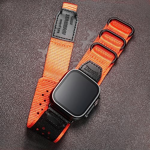 Compatible with Apple Watch Band 38/40/41/42/44/45/49/46mm,Rugged Replacement Nylon Strap With Three Buckle Loop Design For iWatch Ultra 3/2/1 - Image 3