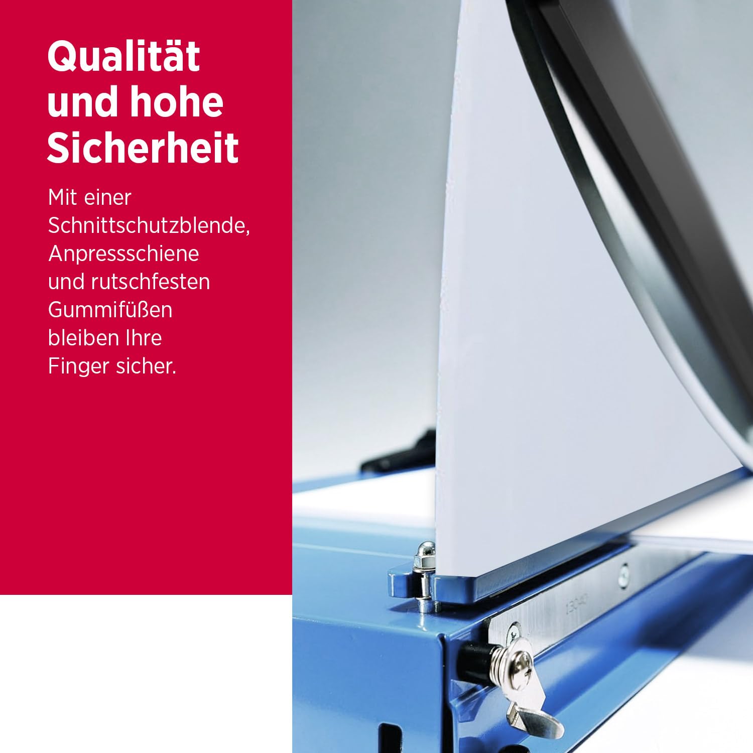 Olympia G 4420 Profi Hebelschneider | Papierschneidemaschine DIN A3 | 448mm Arbeitsbreite | Papierschneider A3 | sichere Schneidemaschine | bis zu 20 Blatt | Fingerschutz & arretierbarer Hebel | blau