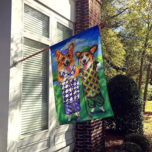 Drapeau de maison Corgi Golfers grand format pour extérieur terne - 3