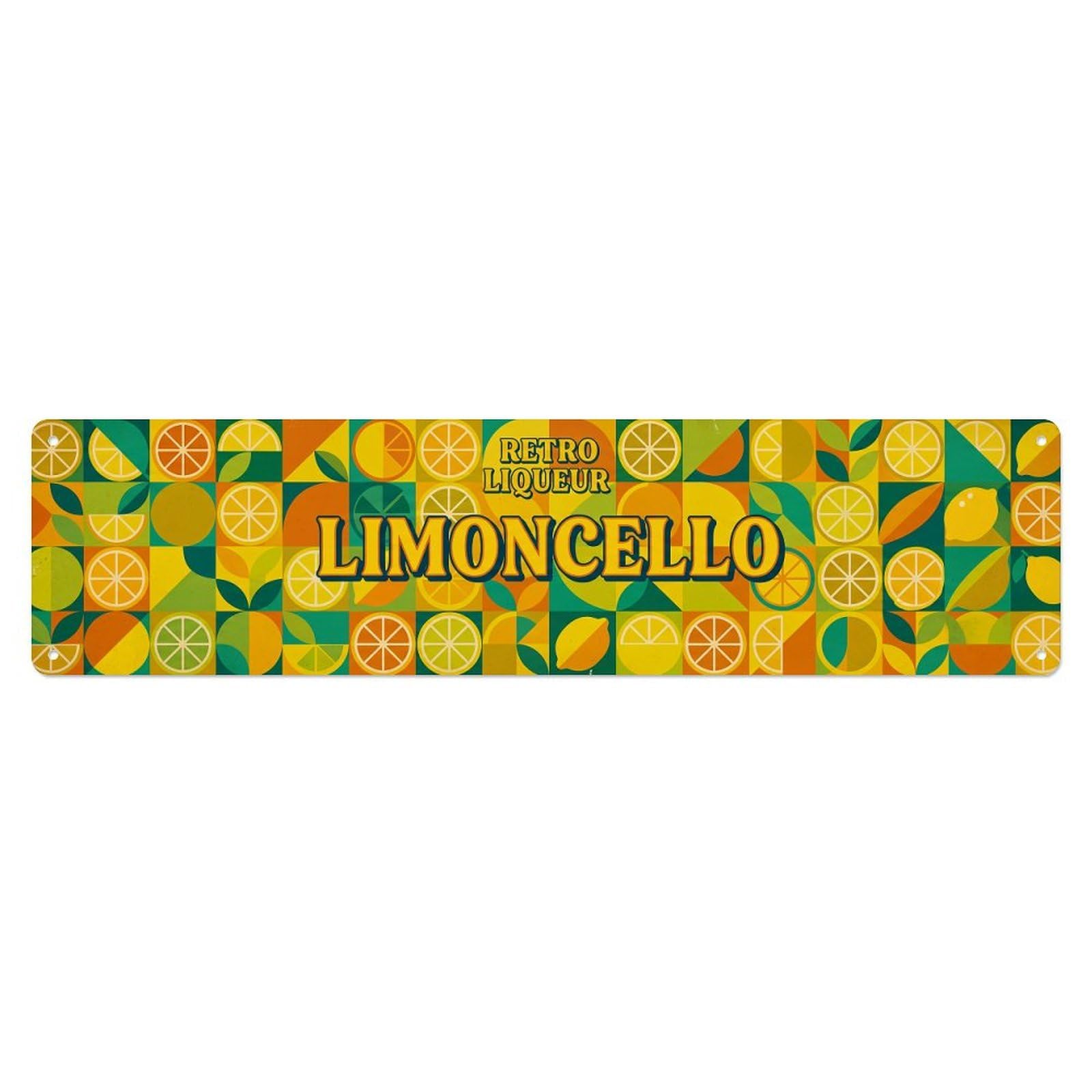 Vintage Limoncello Retro Italian Liqueur Metal Tin Sign Plaque Wall Decor for Cafe, Club, Garden Metal Poster 4x16Inch
