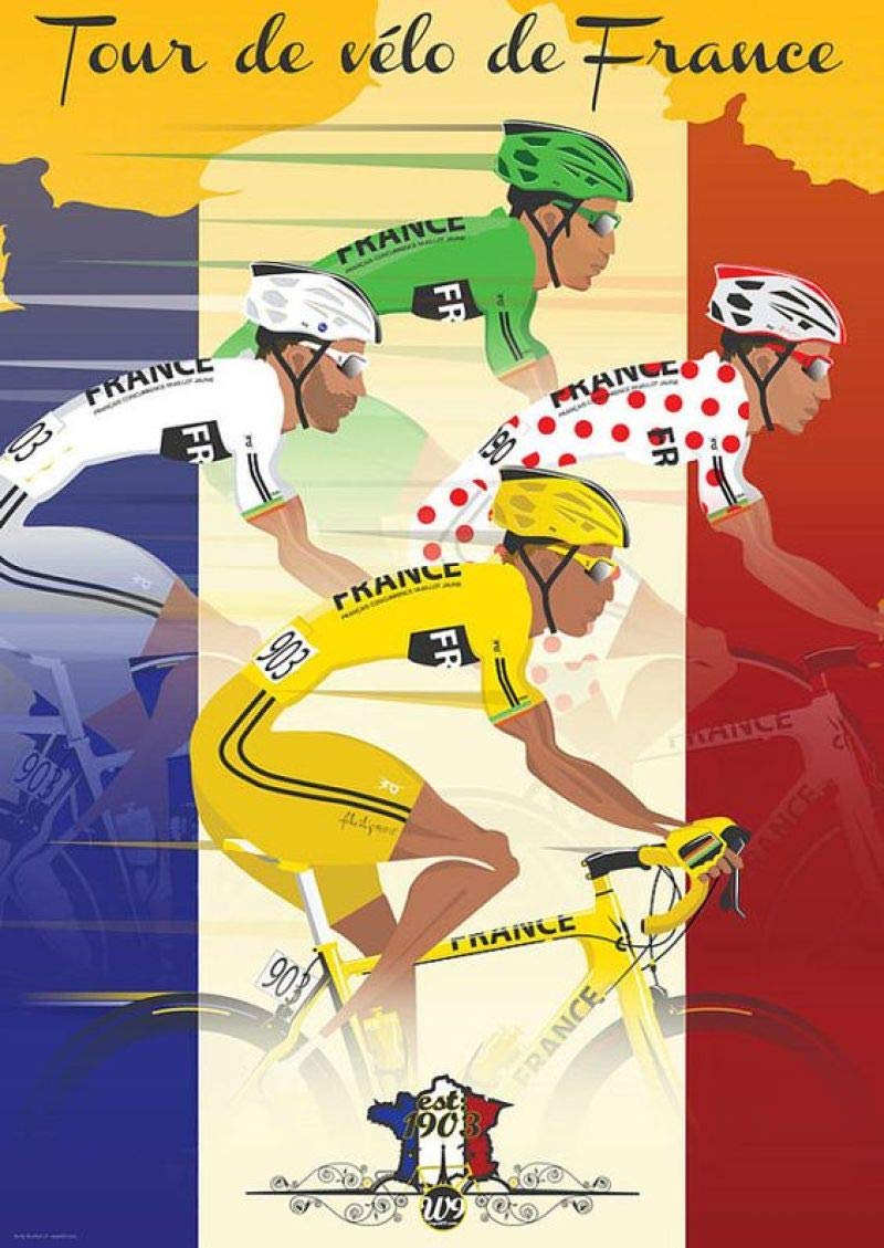 Tin Sign For New Metal Sign Tour De France Jerseys Bicycle Bike Cycling Poster Wall Art Metal Sign for Wall Decor 8x12 Inch