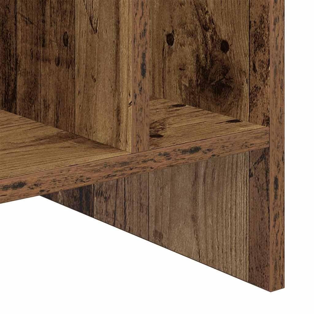 Armario de almacenamiento para discos de vinilo con aspecto de madera envejecida, estantería de vinilo para colección LP, 78,5 x 35 x 45 cm, de madera, con 6 estantes para sala de estar
