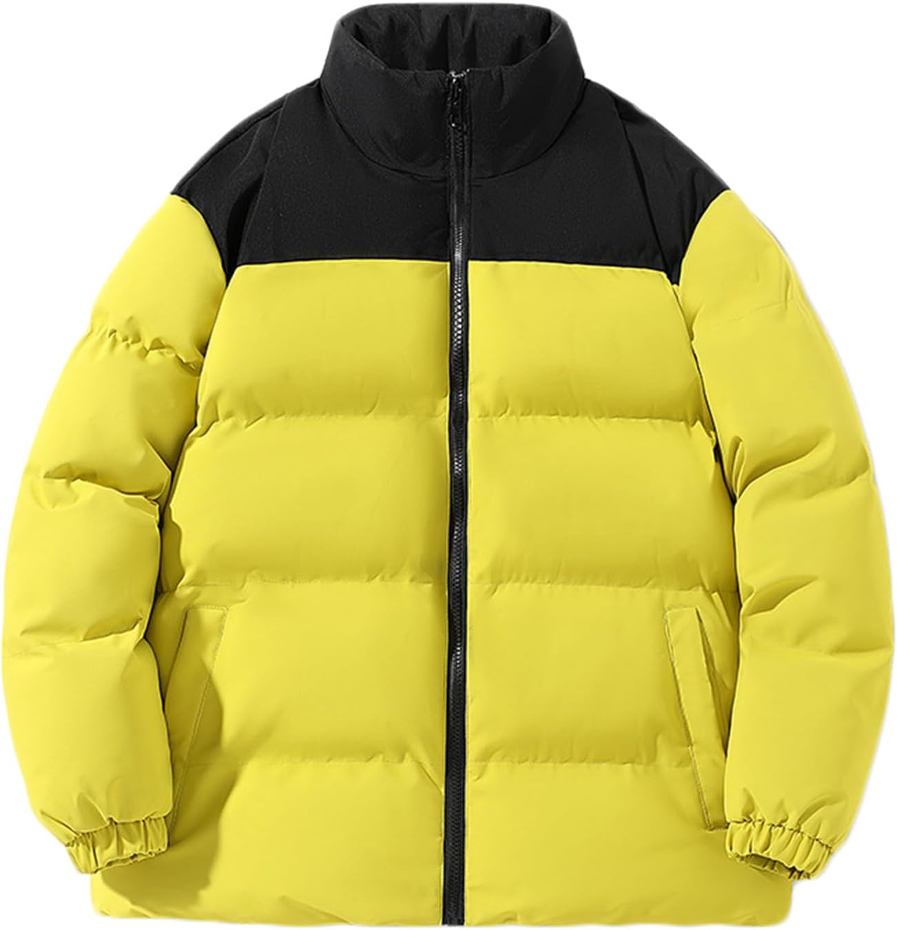 NATHGAM Men's Oversized Ski Puffer Jackets Waterproof Winter Zip Up Thermal Quilted Coat Casual Loose Lightweight Bubble Coat