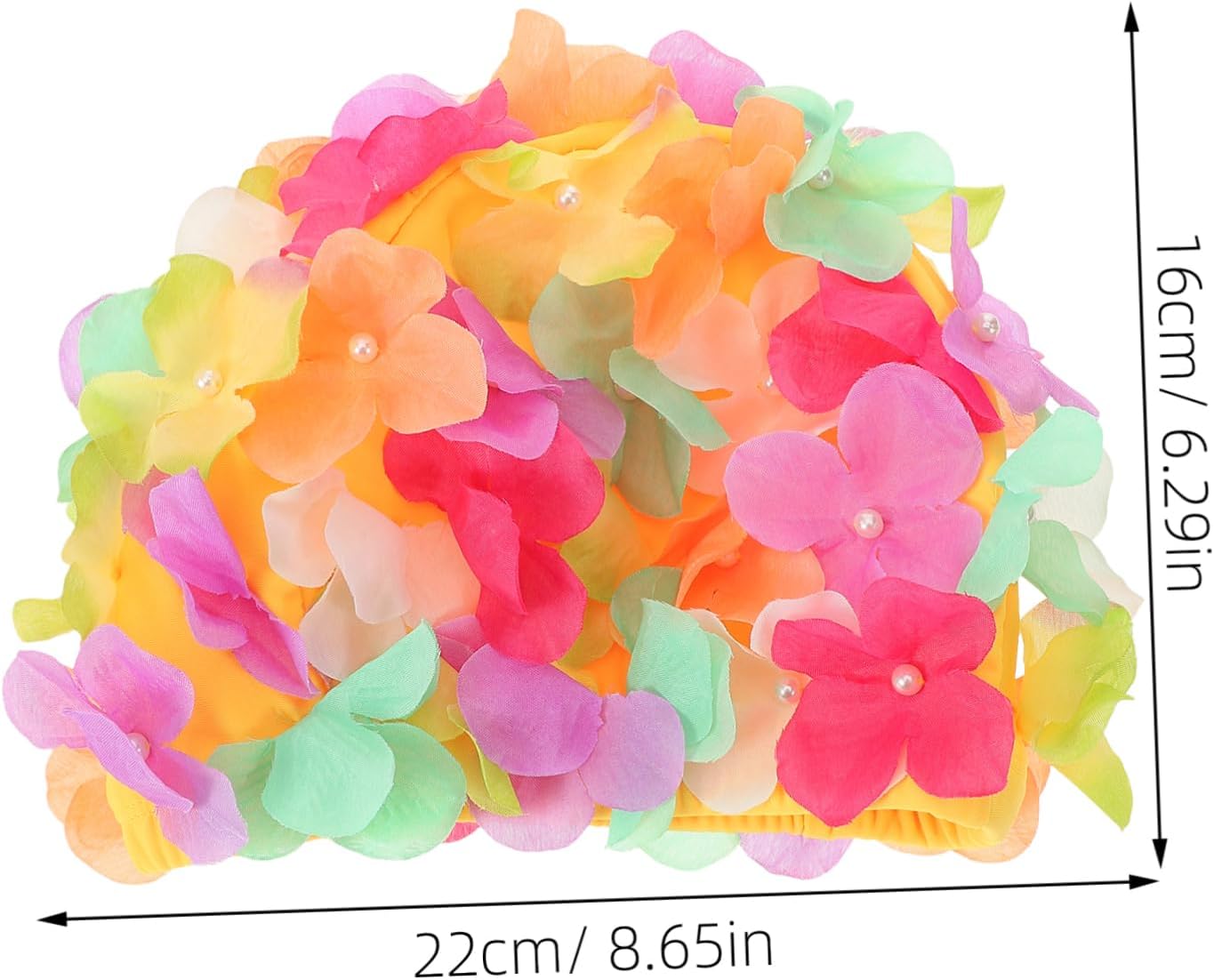 VANZACK 5pcs Flower Decor Swimming Cap for Women Hair Comfortable and Breathable Swim Hat Lightweight Petal Design for Spa Bathing and Swimming