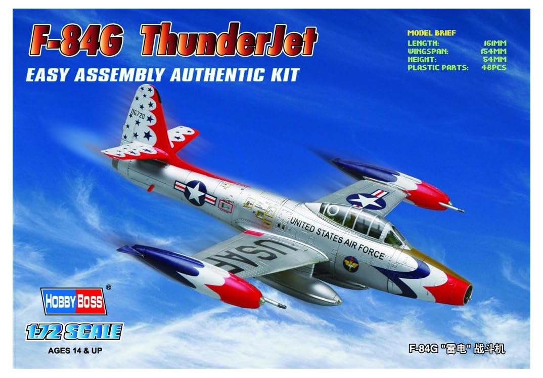 Amazon.com: Hobby Boss F-84G Thunderjet Easy Assembly Kit Airplane