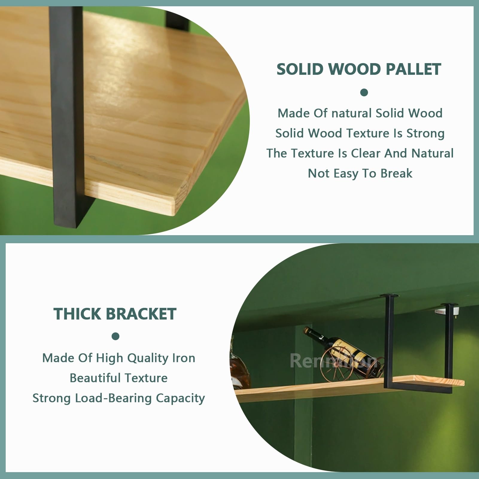 Deckenregal Schwebende Dekorationsregale, Deckenhängeregal aus Holz und schwarzem Metall Eisenrahmen Lagerregal, Wandmontage Weinglasregal für Küche, Wohnzimmer, Restaurant, Bar(120x30x40cm)