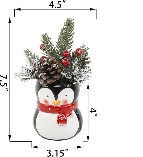 Miniatura 2 de Flora Bunda Mezcla de Navidad en maceta de cerámica Pingüino 3X3X4
