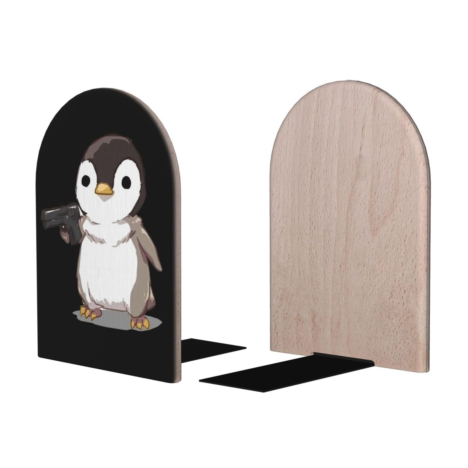 Amazon.co.jp: ブックエンド 面白い ペンギン 本立て L型 2枚1組 木製