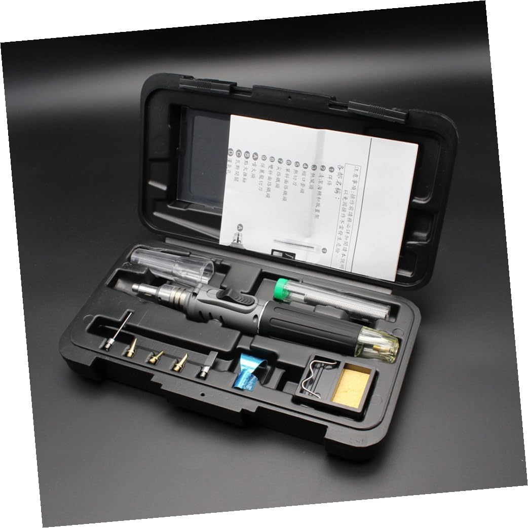 10-in-1 Cordless Gas Soldering Iron Kit Adjustable Temperature Propane Torch for Welding DIY Crafts and Electronics Repair