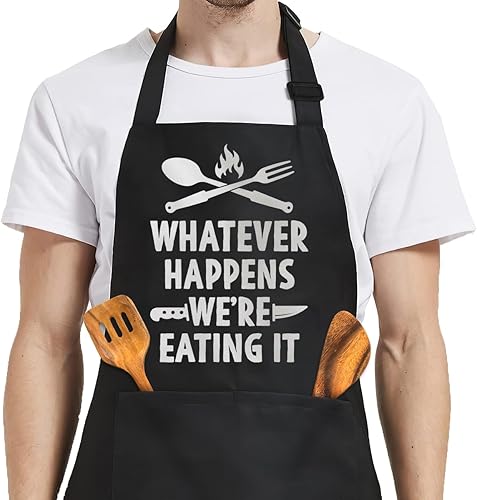SANDJEST Delantales para hombre con bolsillos, divertidos delantales para hombre, barbacoa, cocina, regalos para cumpleaños, cumpleaños