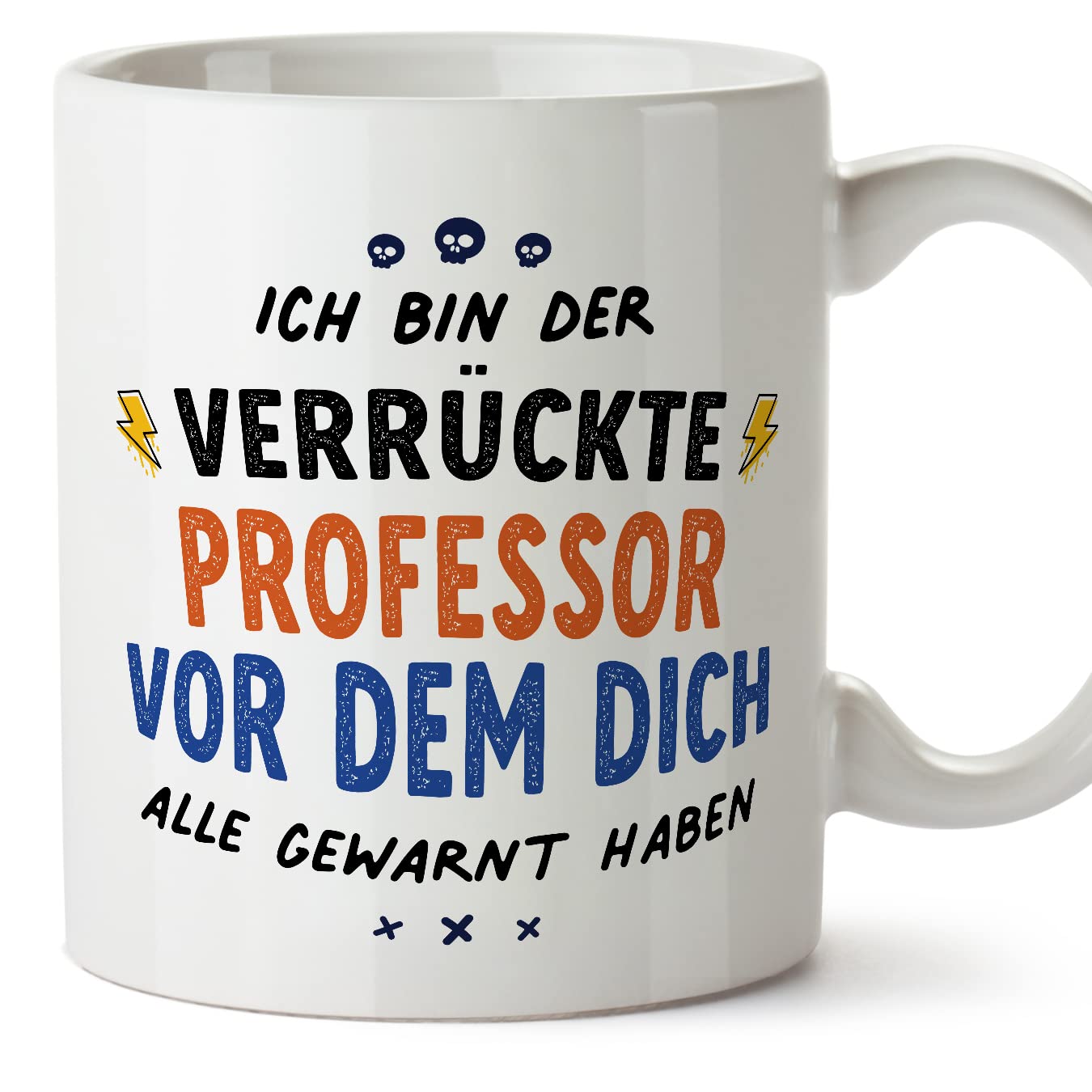 MUGFFINS Professor Man Mug - in German - Dich alle gewarnt haben - Funny Gift for Colleagues - Ceramic 11oz Mug