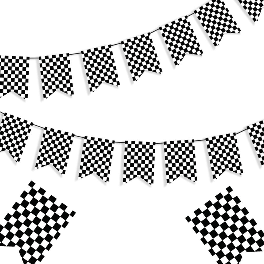Checkered Black and White Banner Race Flag Banner