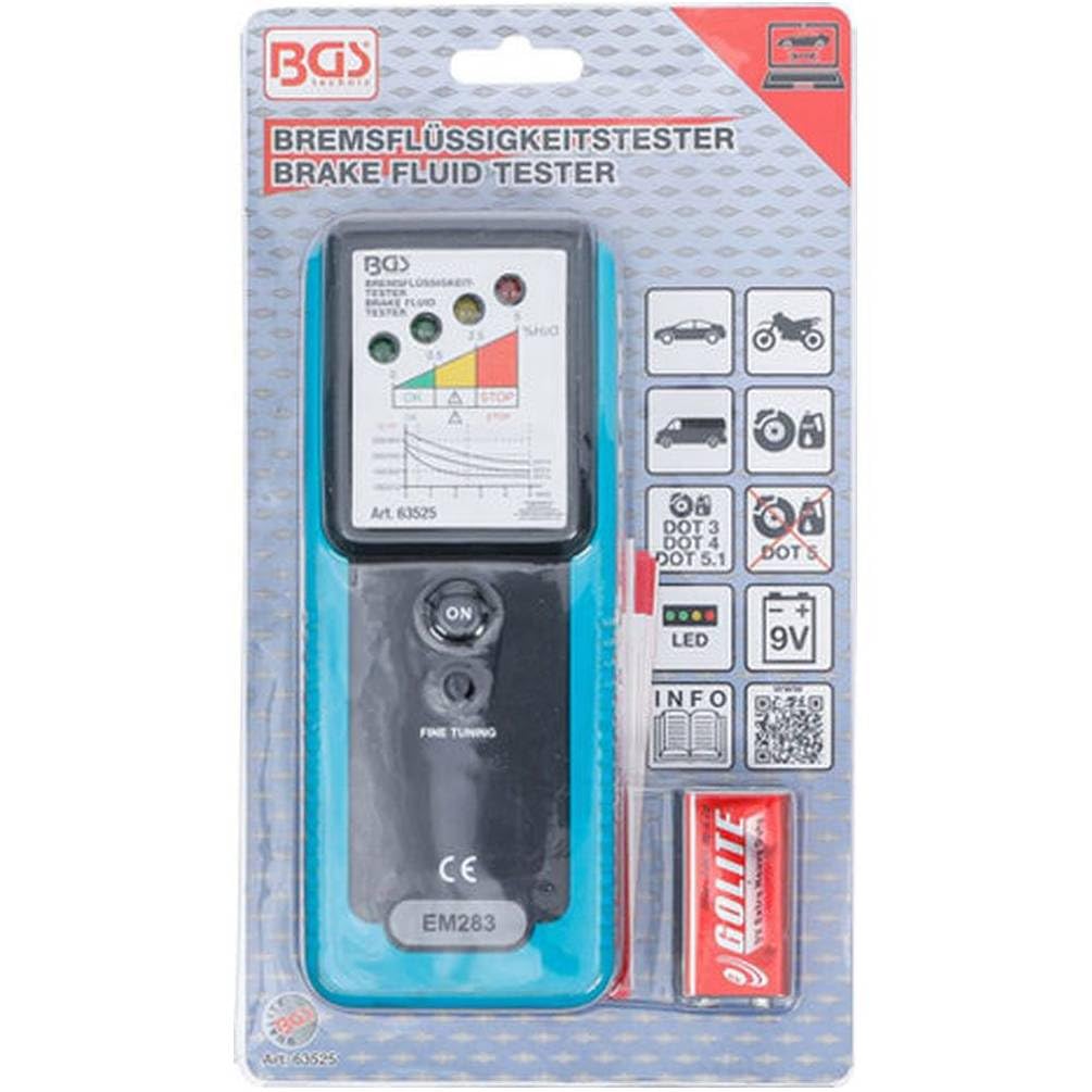 D-Work Probador de Líquido de Frenos - Compacto 13,6 x 4,1 x 24,1 cm - Precisión y fiabilidad