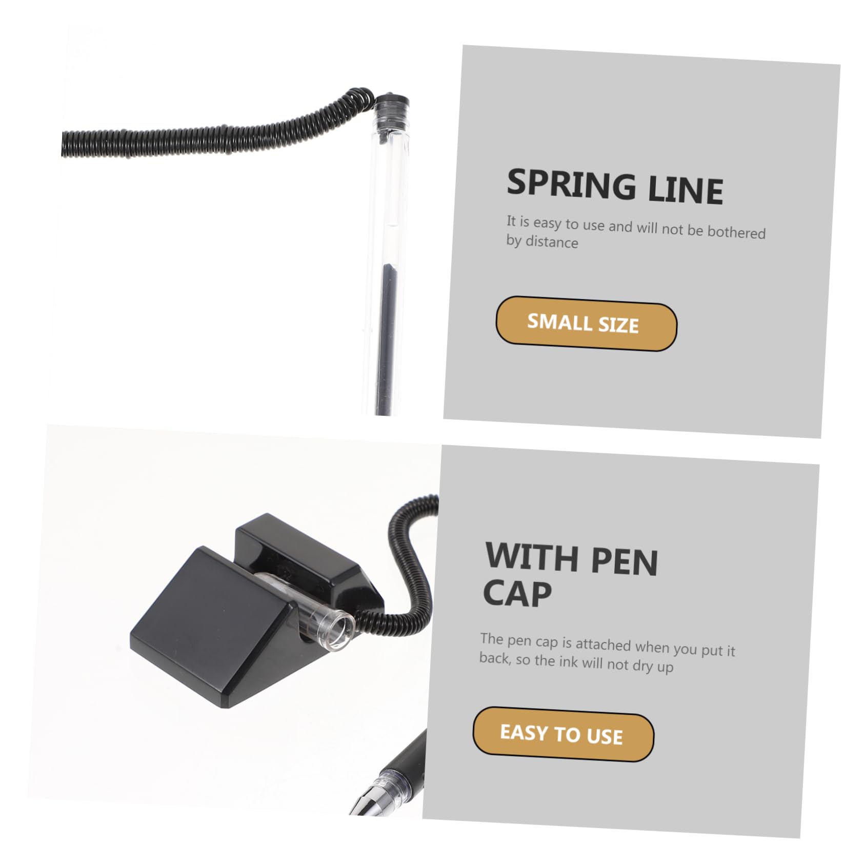 15pezzi Penne Gel Da Tavolo Anti-furto Da Scrittura Per Uffici Banche e Ricezione Nero Design Ergonomico Con Manico