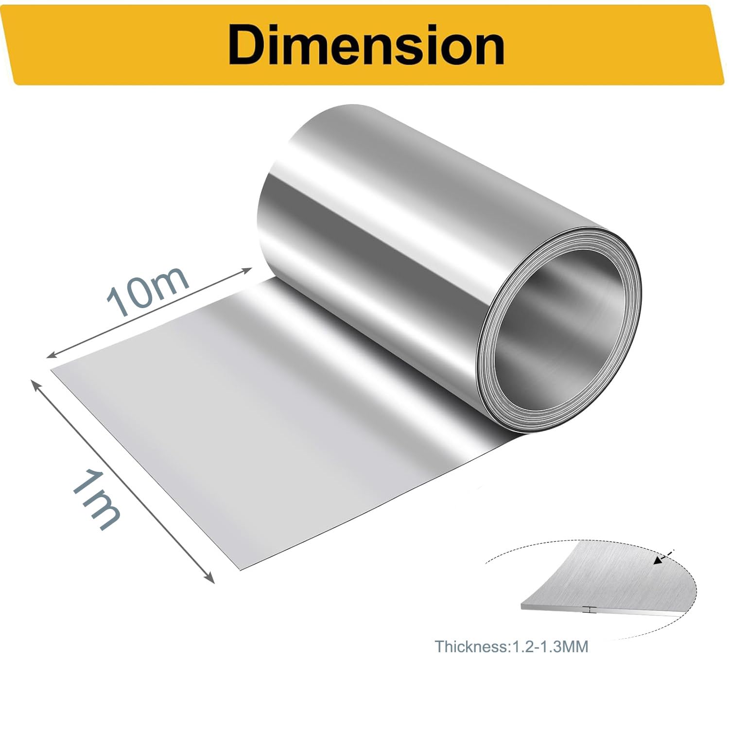 Dachfolie Aluminium 1x10m 10㎡ Selbstklebend Bitumenkleber für Gartenhäuser Garagendächer