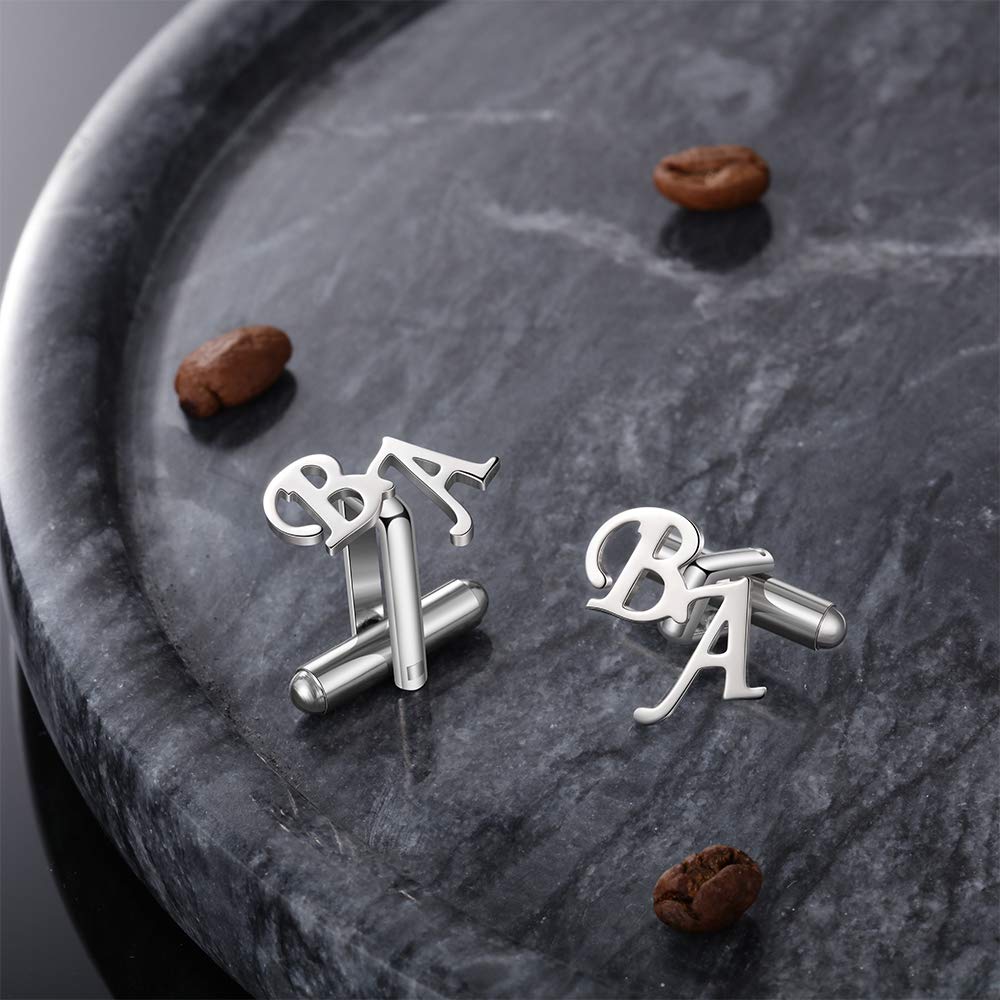 Boutons Manchette Homme Personnalisés avec Nom Personnalisé et Gravure de Date 1 Paire de Boutons de Manchette pour Homme Cadeau pour la Fête des Pères Anniversaire