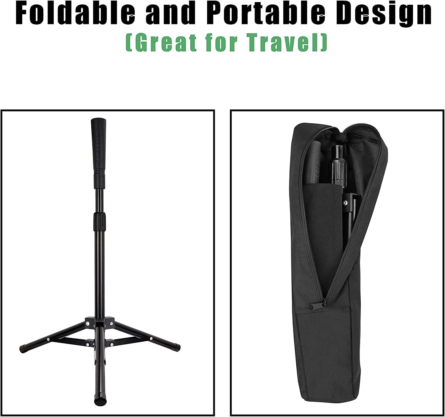 BOOSTEADY Tee da Baseball da Battuta, Tee da Baseball per Colpire Softball Batting Tee Portatile Treppiede Base Tee per Colpire la Pratica di Allenamento con Borsa per Il Trasporto