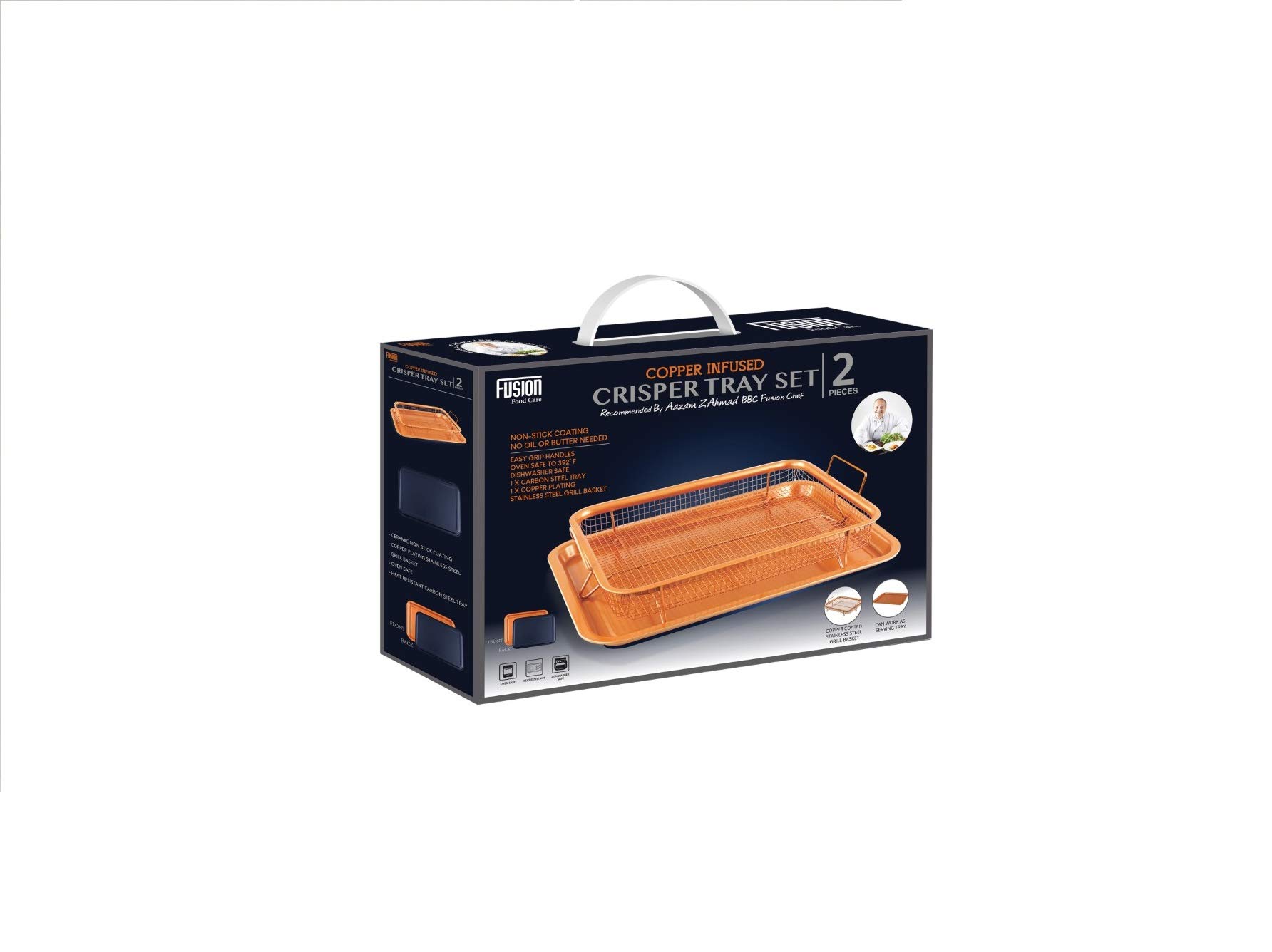LETTUCE EAT ® COPPER INFUSED CRISPER TRAY SET COMES with FREE TURBO ROASTER