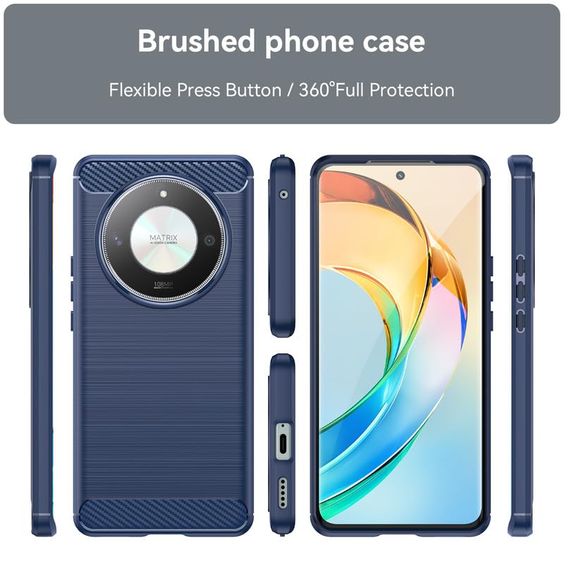 Image of Hybrid Carbon Fiber Back Case for Honor X9B (Blue)