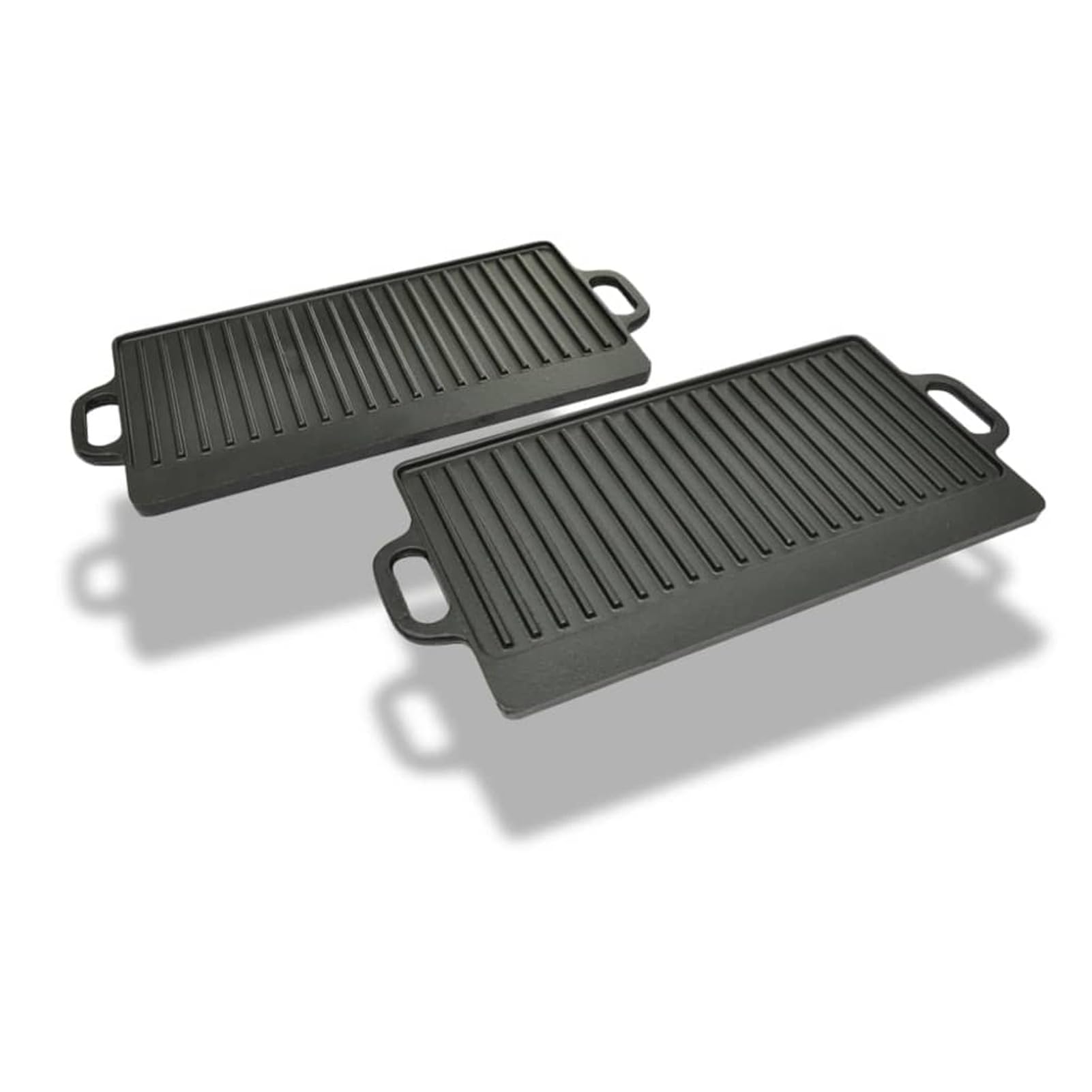 Homgoday Parrilla de Hierro Fundido Reversible 46x23 cm - Cocina Barbacoa y Pizza