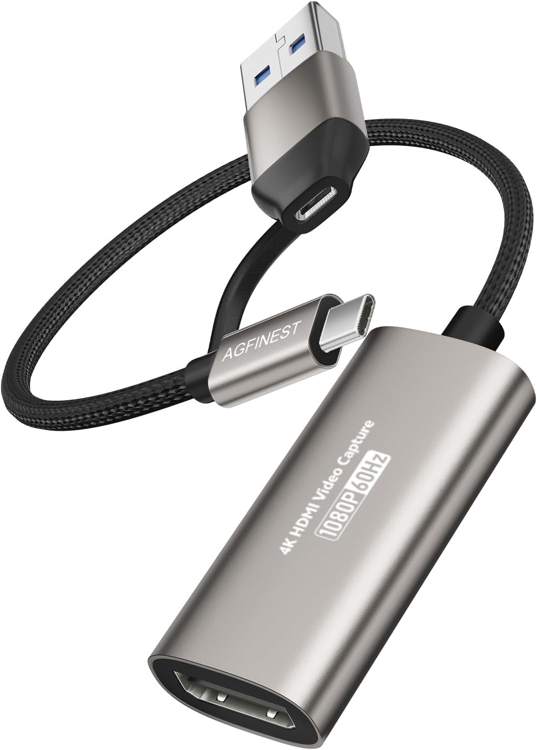 4K HDMI Capture KarteUSB 3.0 Video Capture Karte HDMI zu USB-A/C 1080P 60FPS Videoaufnahmekarte f r Game Live Streaming/Gaming/Meeting Kompatibel f r Windows/Mac OS Switch PS4/5 Xbox